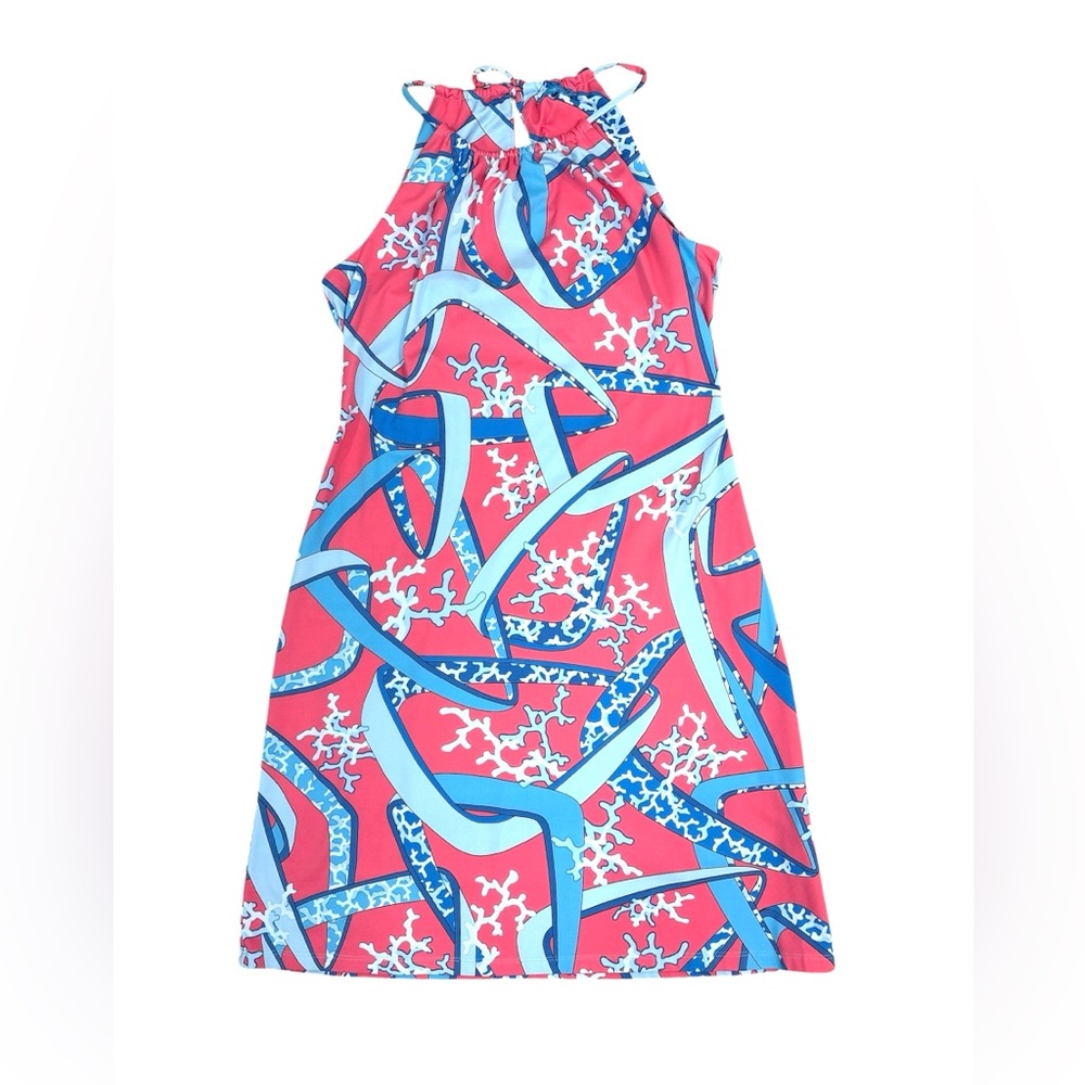J. McLaughlin Pink and Blue Midi Dress